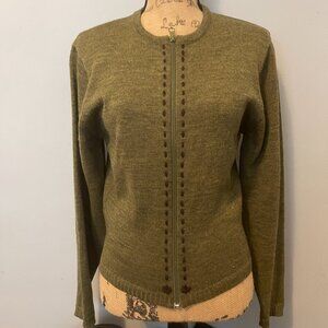 Smartwool Women’s Merino Wool Zip Cardigan – Olive Green